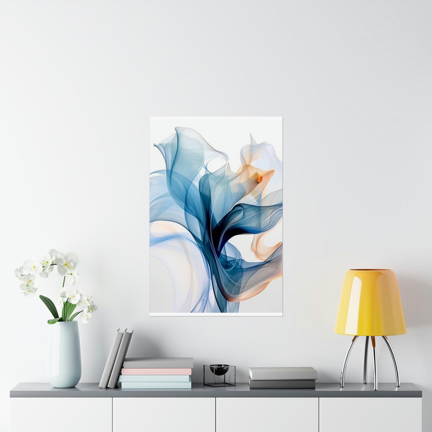 Premium Matte Vertical Posters Blue Tluip Abstract 3