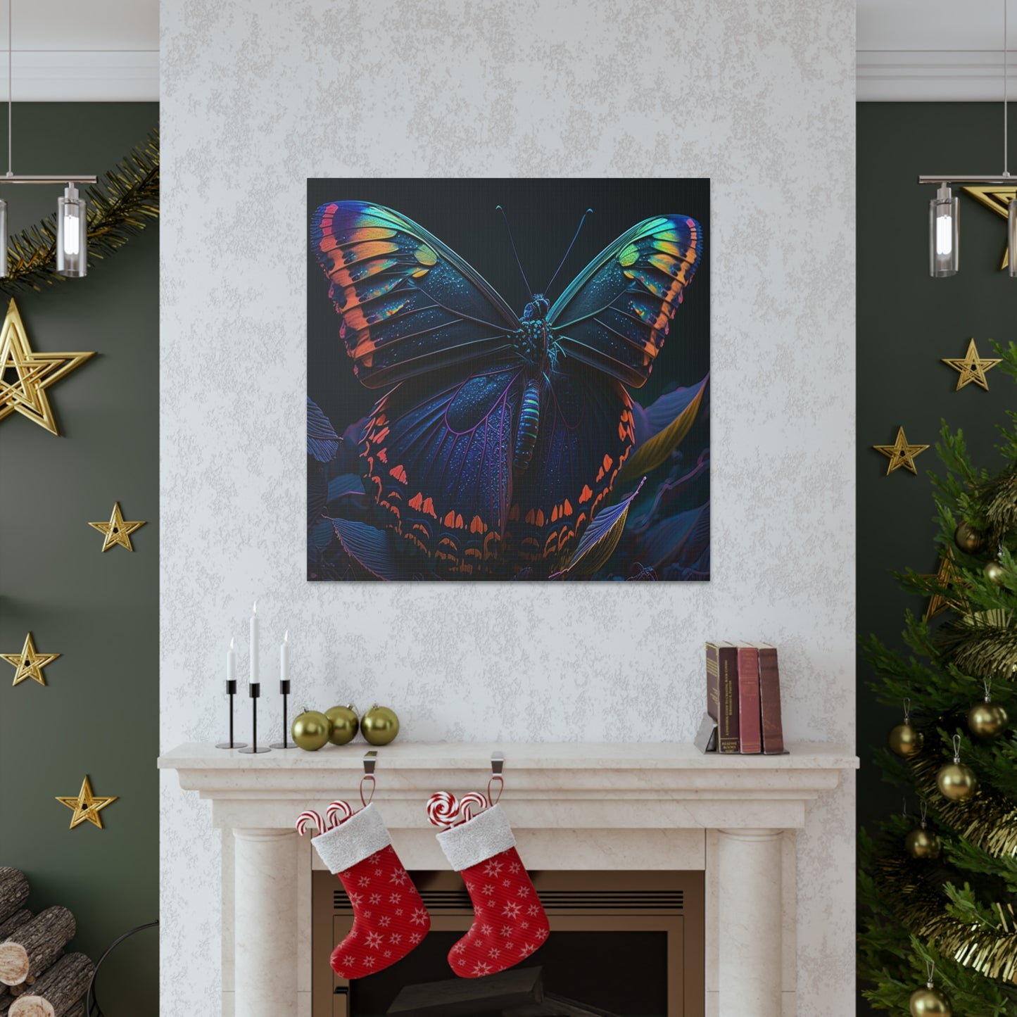 Canvas Gallery Wraps Hue Neon Butterfly 3