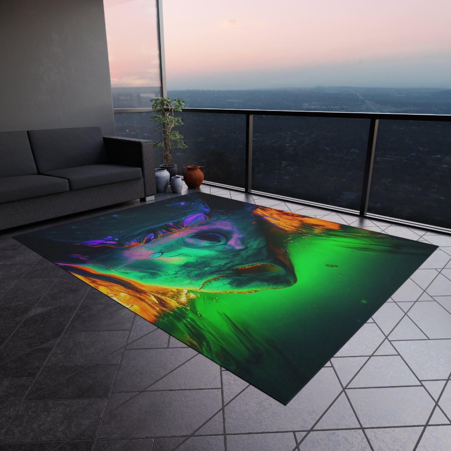 Outdoor Rug  Florescent Glow 1