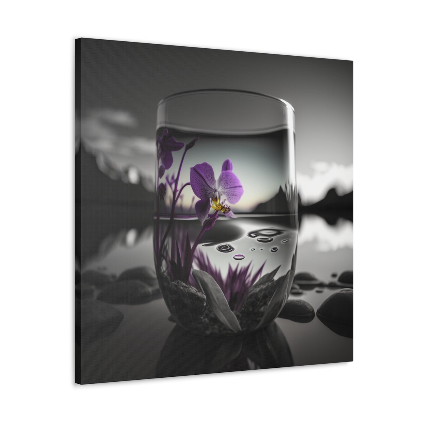 Canvas Gallery Wraps Purple Orchid Glass vase 2