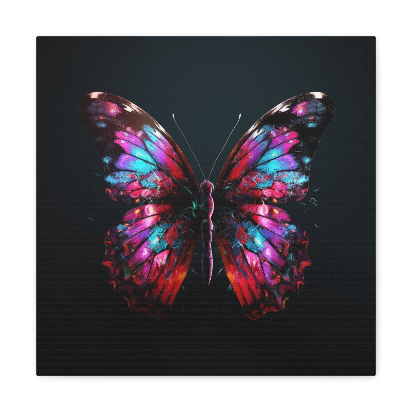 Canvas Gallery Wraps Hyper Colorful Butterfly Macro 3