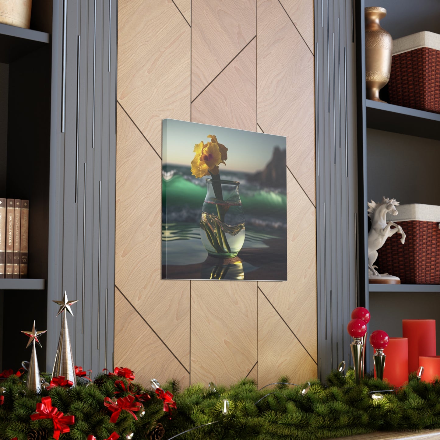 Canvas Gallery Wraps Yellow Gladiolus glass 1