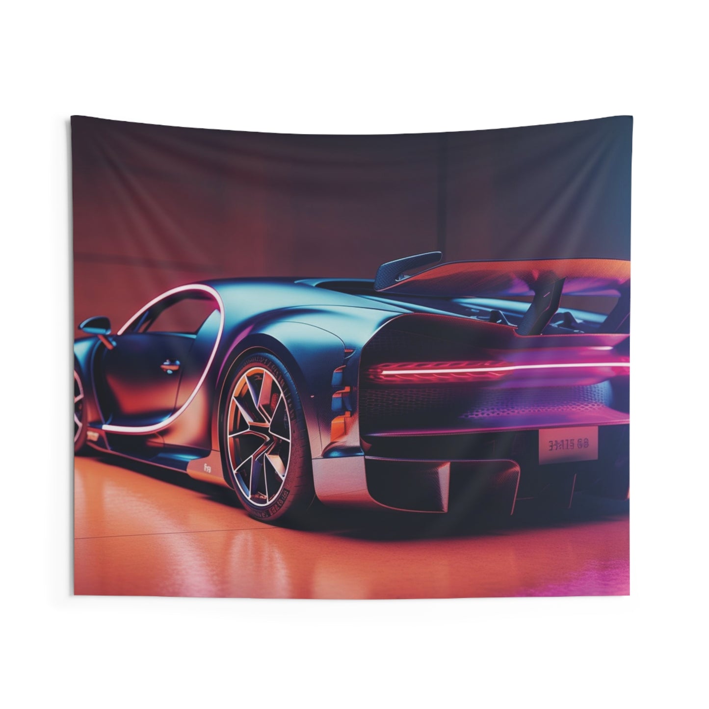 Indoor Wall Tapestries Hyper Bugatti Neon Chiron 2