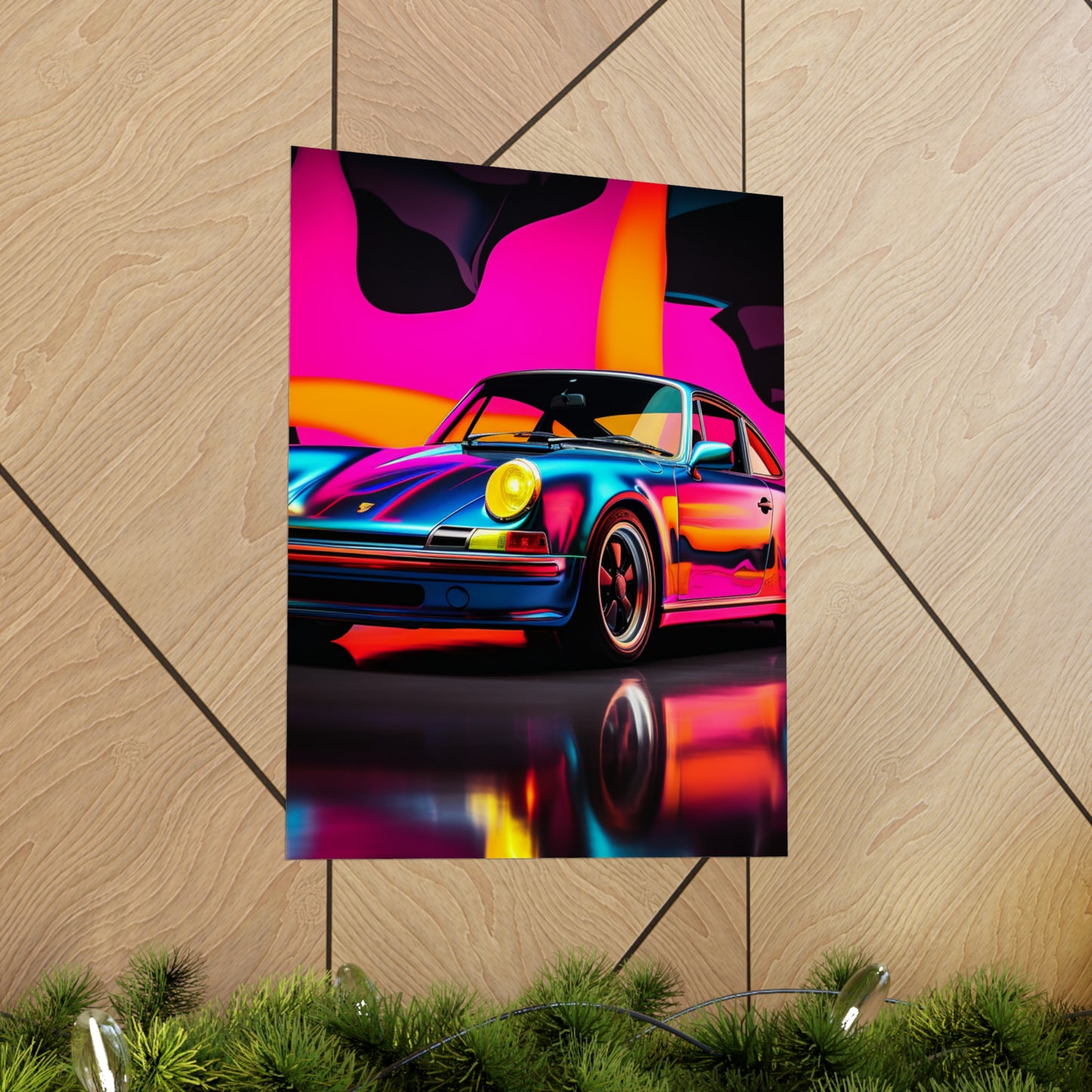 Premium Matte Vertical Posters Macro Porsche 2