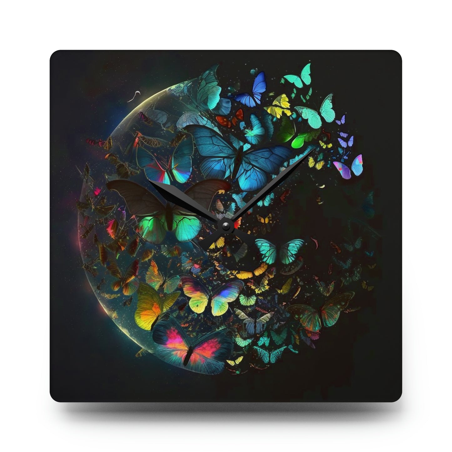 Acrylic Wall Clock Moon Butterfly 4