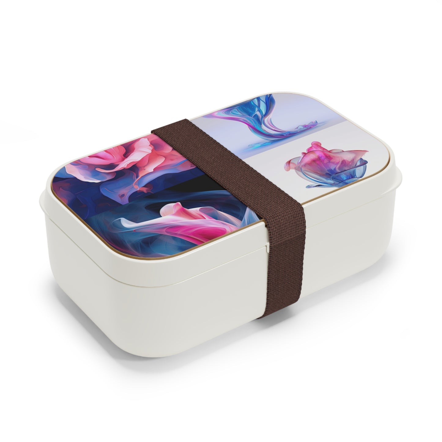 Bento Lunch Box Pink & Blue Tulip Rose 5