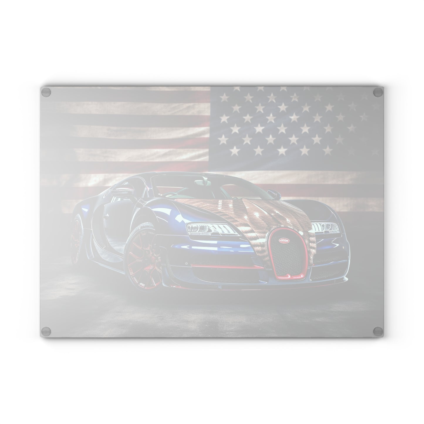 Glass Cutting Board Bugatti American Flag 4