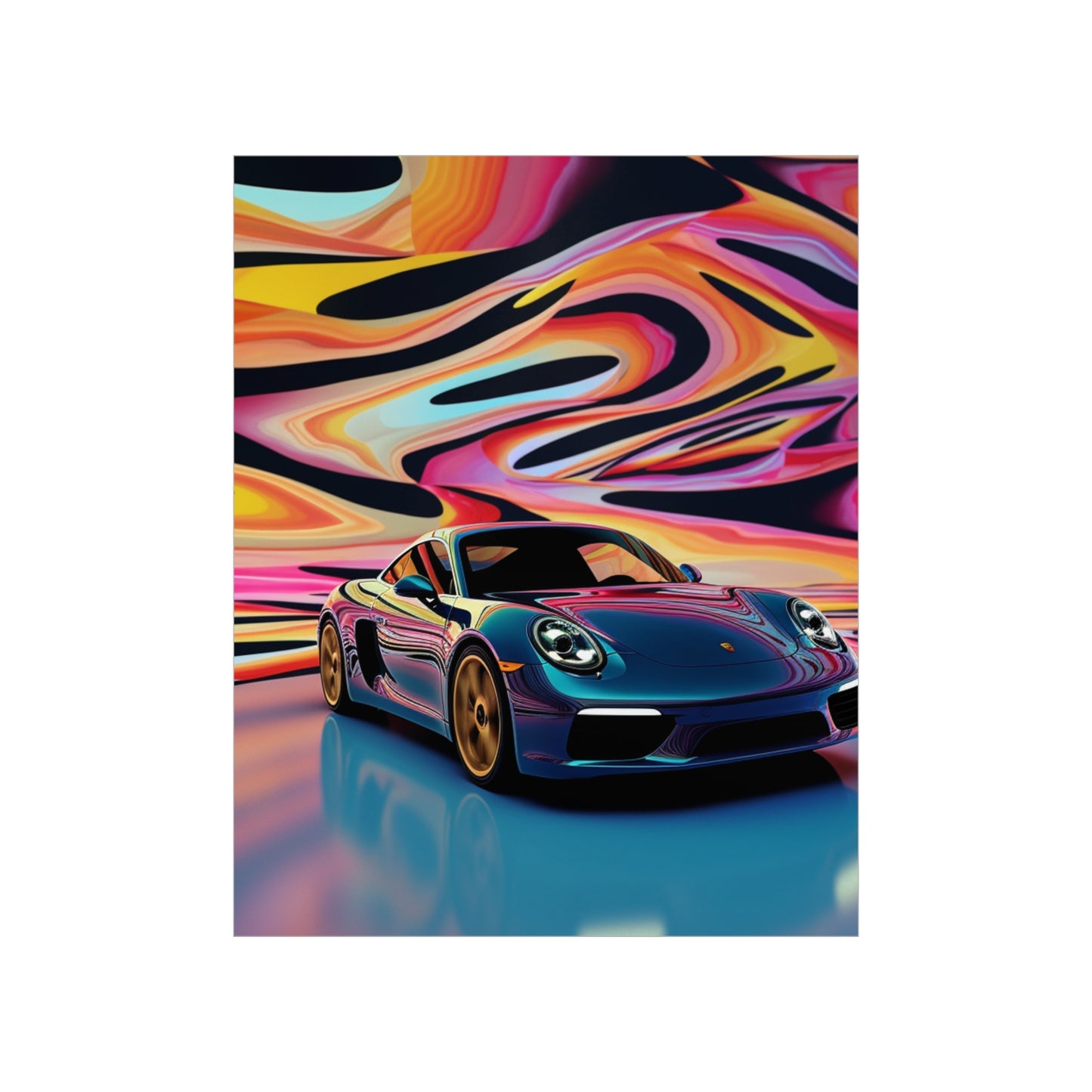 Premium Matte Vertical Posters Porsche Water Fusion 2