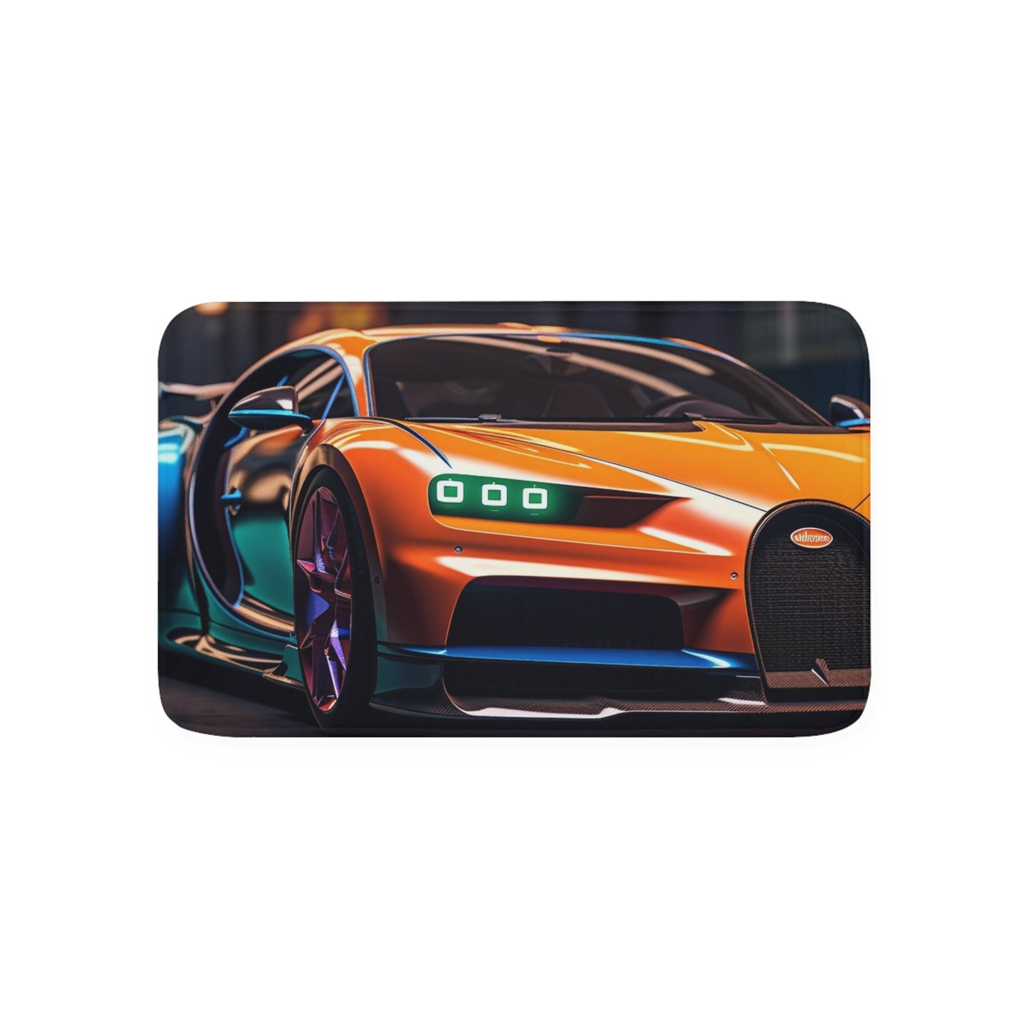 Memory Foam Bath Mat Hyper Bugatti Neon Chiron 1