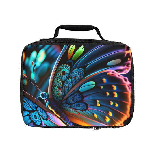 Lunch Bag Neon Butterfly Macro 2
