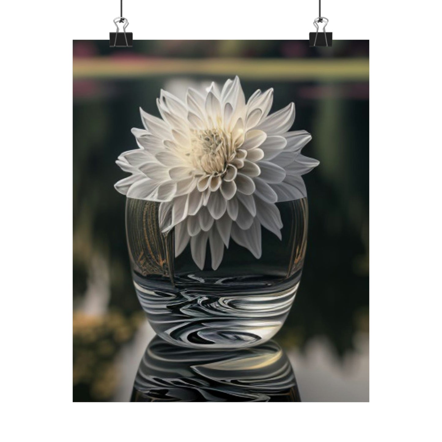 Premium Matte Vertical Posters White Dahlia 2