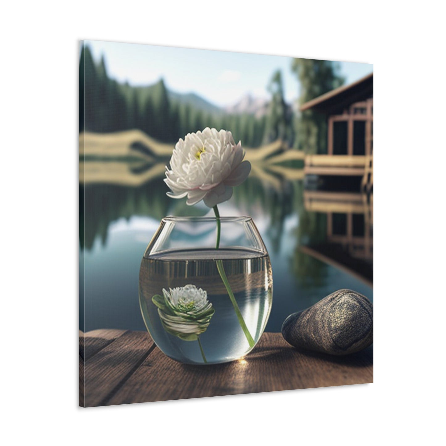 Canvas Gallery Wraps White Peony glass vase 2