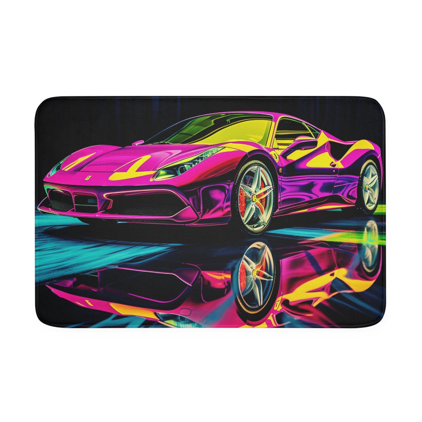 Memory Foam Bath Mat Pink Ferrari Macro 3