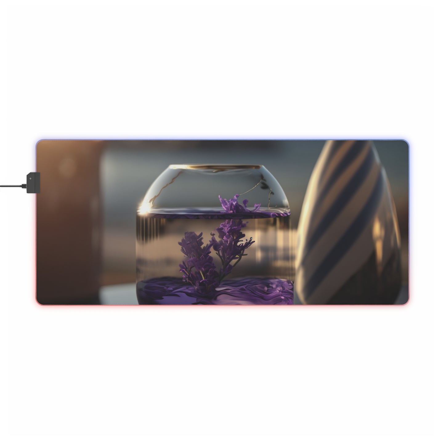 LED Gaming Mouse Pad Lavender in a vase 1