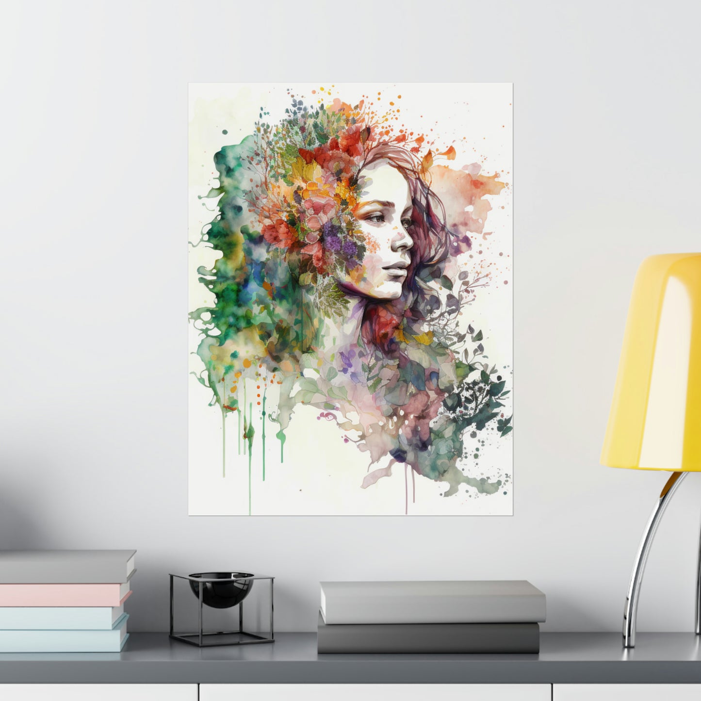 Premium Matte Vertical Posters Mother Nature Bright Spring Colors Realistic Watercolor 3