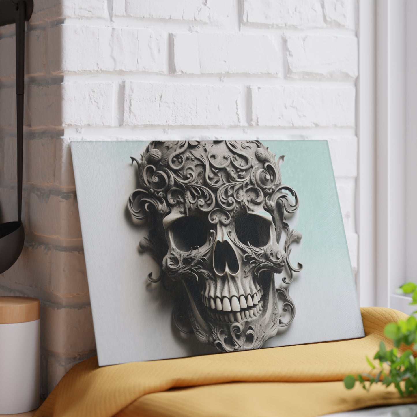 Glass Cutting Board Skull Treble Clef 2