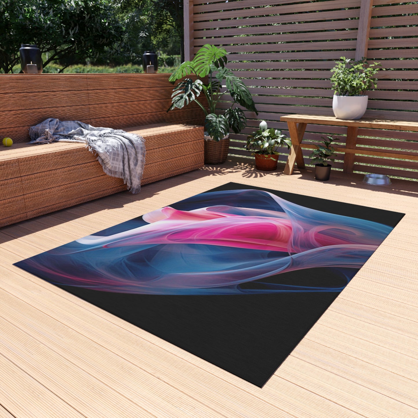 Outdoor Rug  Pink & Blue Tulip Rose 3