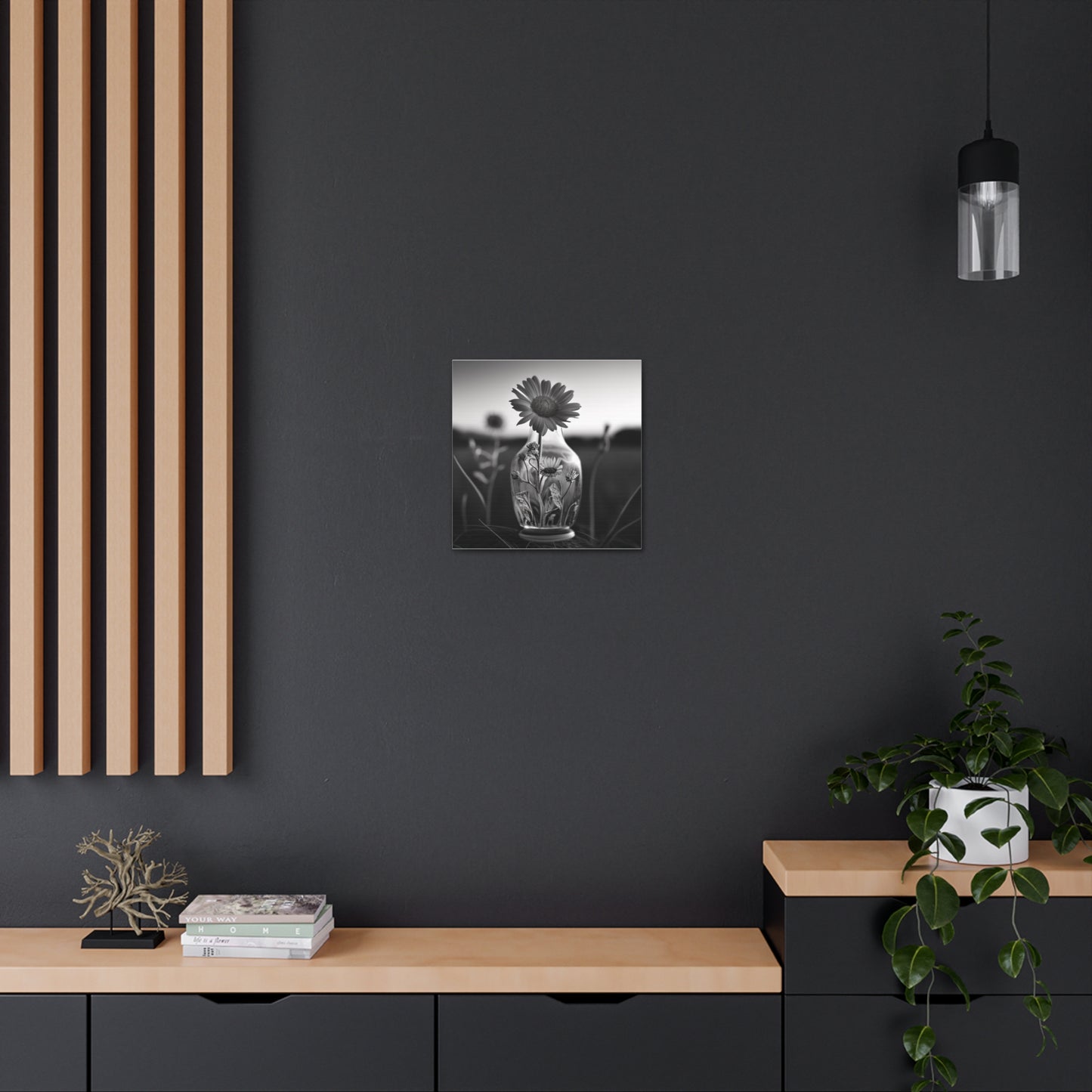 Canvas Gallery Wraps Yellw Sunflower in a vase 2