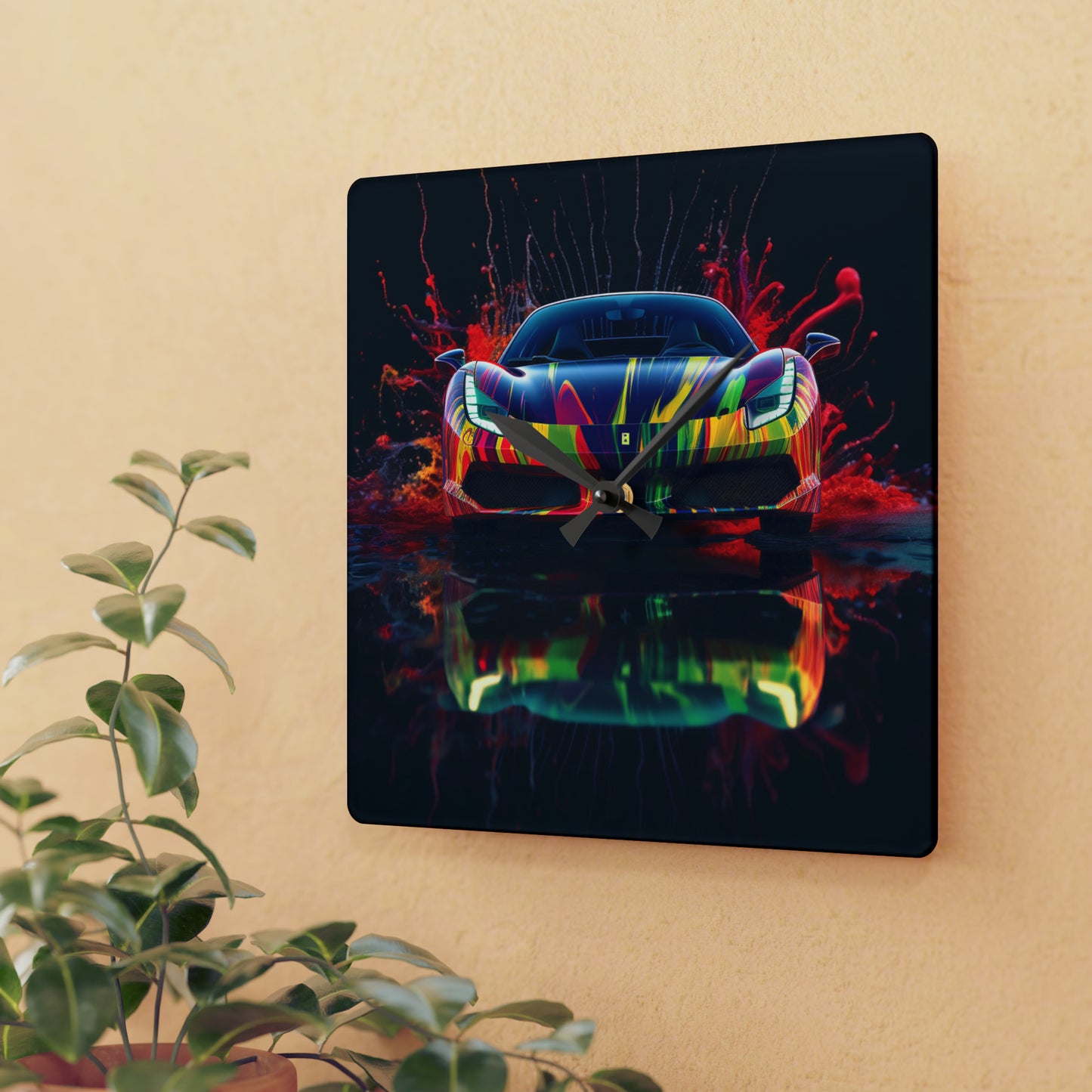 Acrylic Wall Clock Ferrari Fusion Water 1