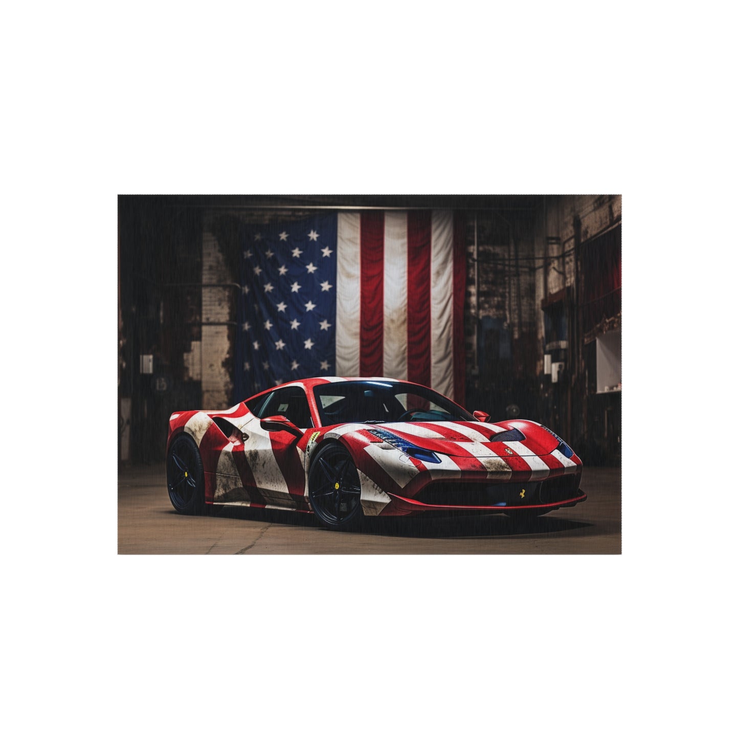 Outdoor Rug  American Flag Farrari 2