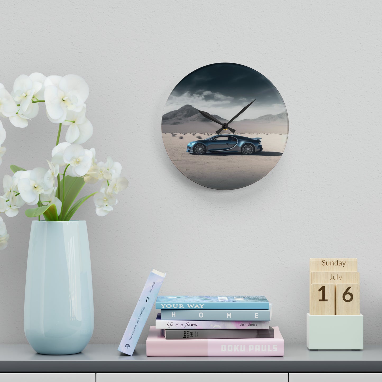 Acrylic Wall Clock Bugatti Real Look 1