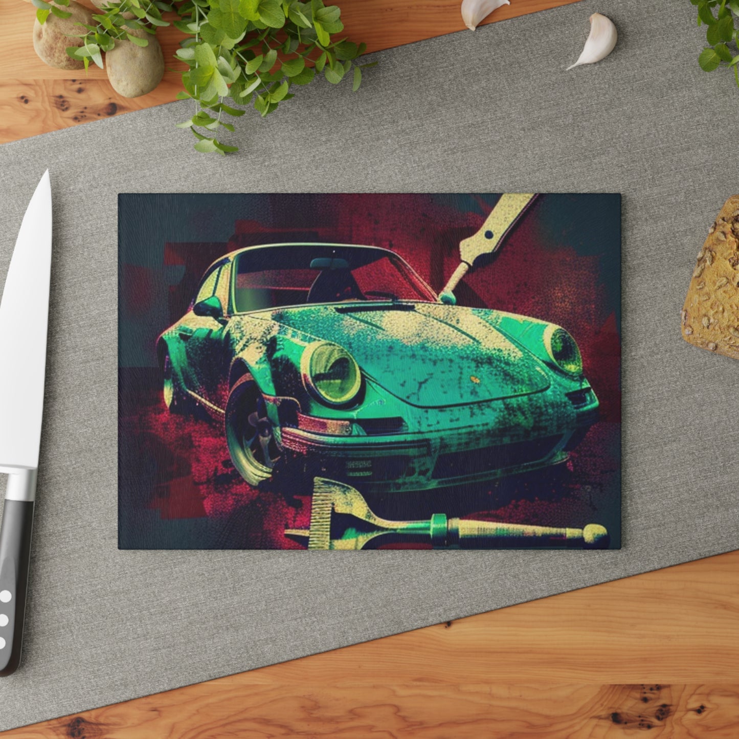 Glass Cutting Board Porsche Abstract 4