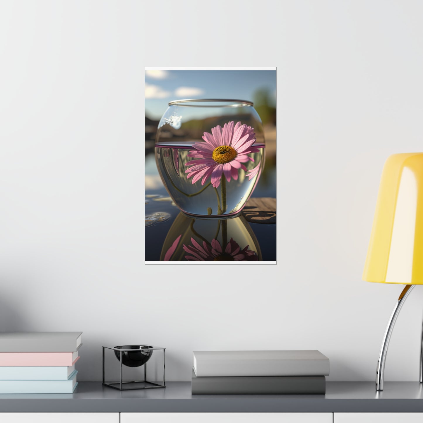 Premium Matte Vertical Posters Daisy in a vase 1