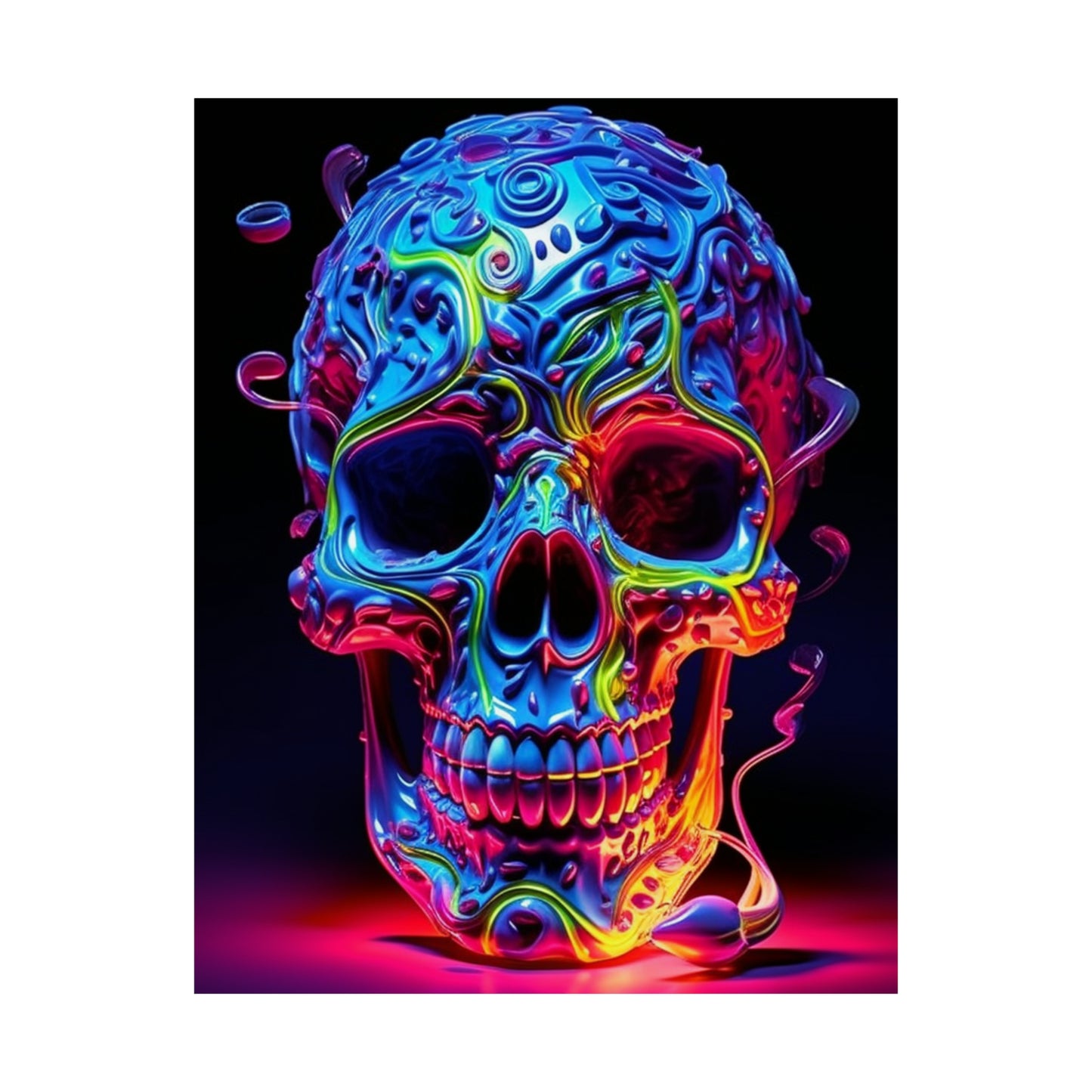 Premium Matte Vertical Posters Macro Skull Color 3