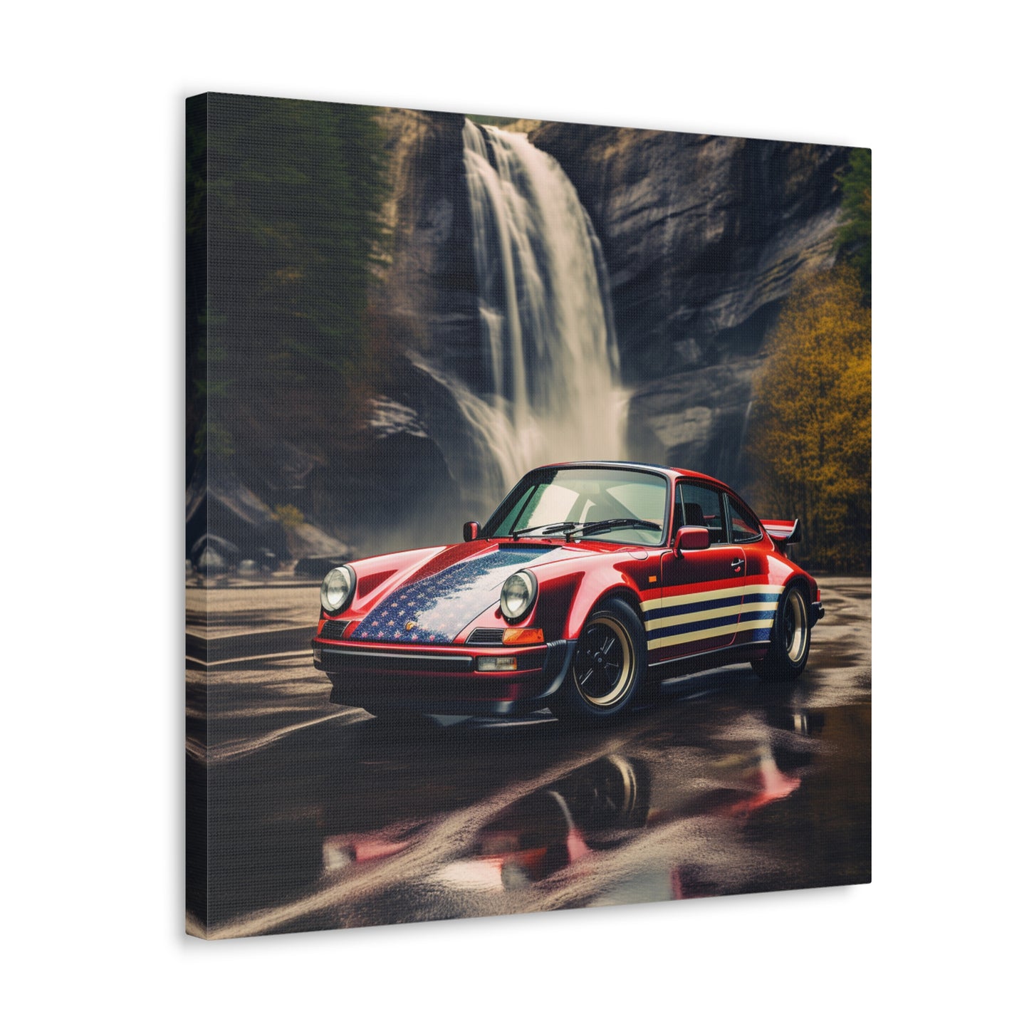 Canvas Gallery Wraps American Flag Porsche Abstract 1