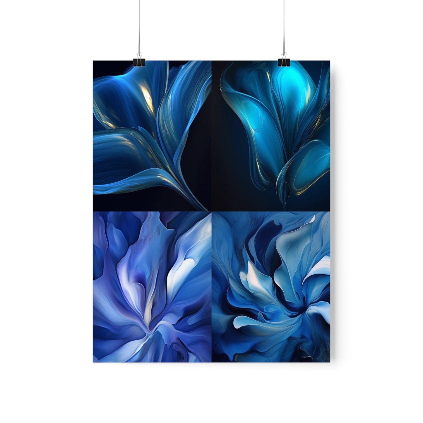 Premium Matte Vertical Posters Abstract Blue Tulip 5