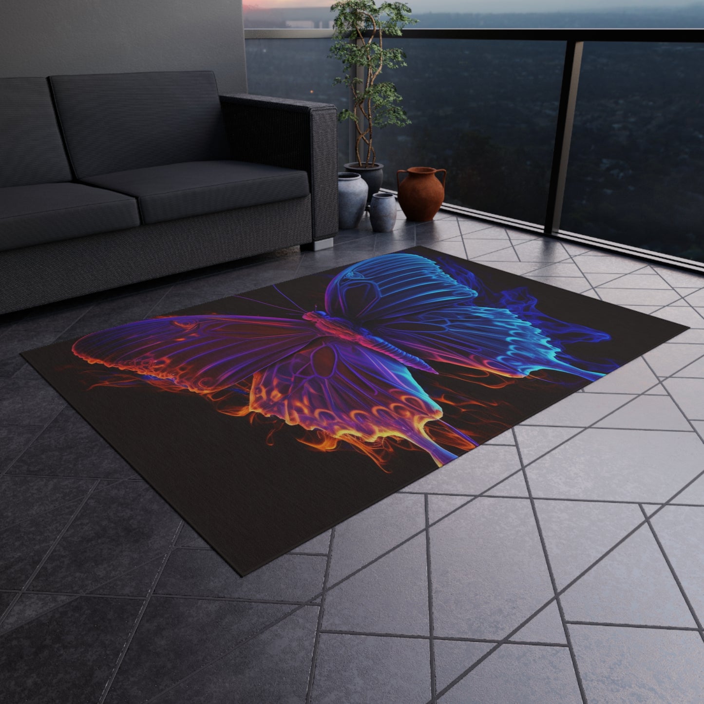 Outdoor Rug  Thermal Butterfly 1