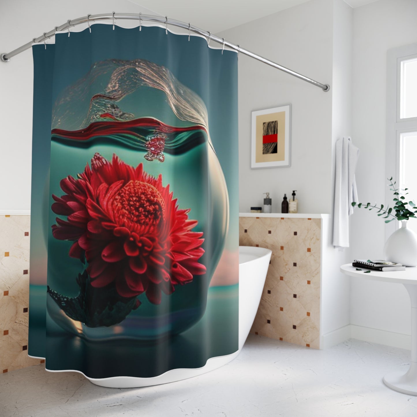 Polyester Shower Curtain Chrysanthemum 4
