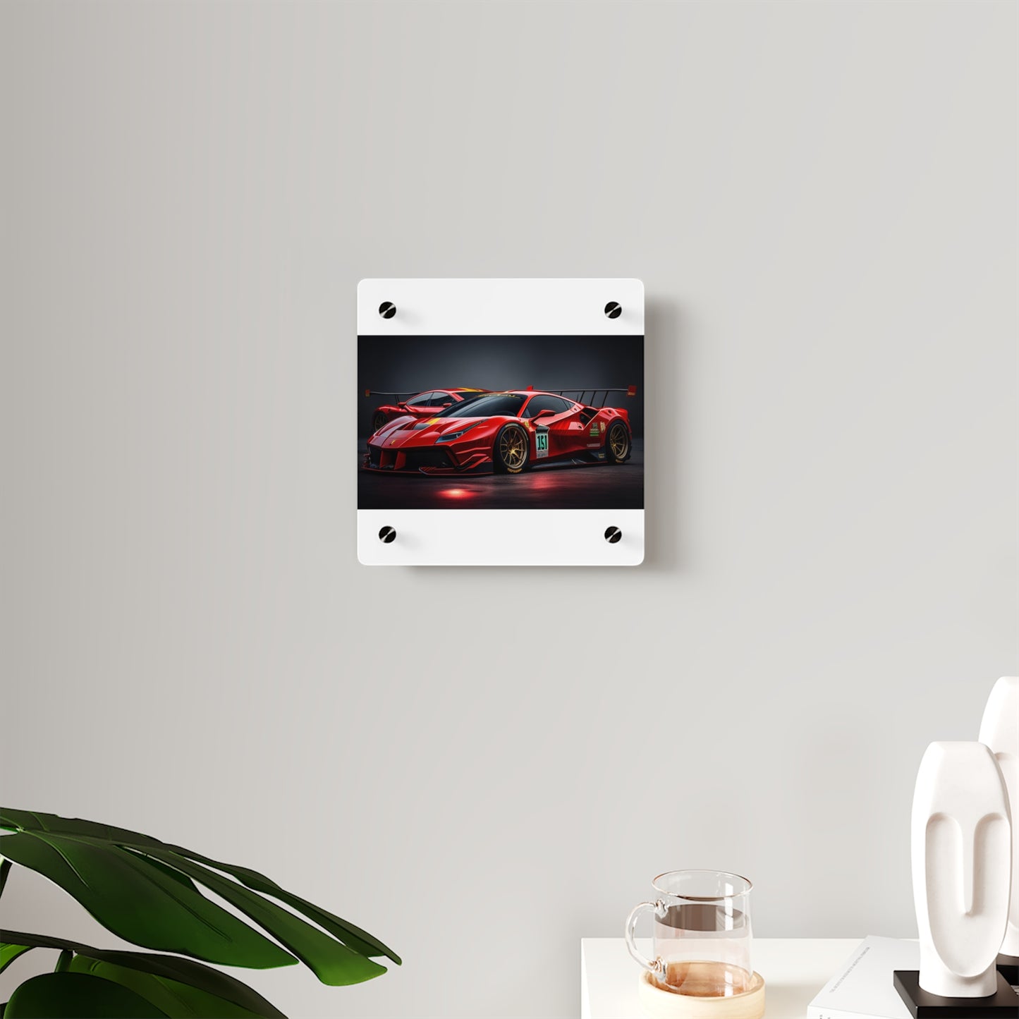 Acrylic Wall Art Panels Ferrari Red 2