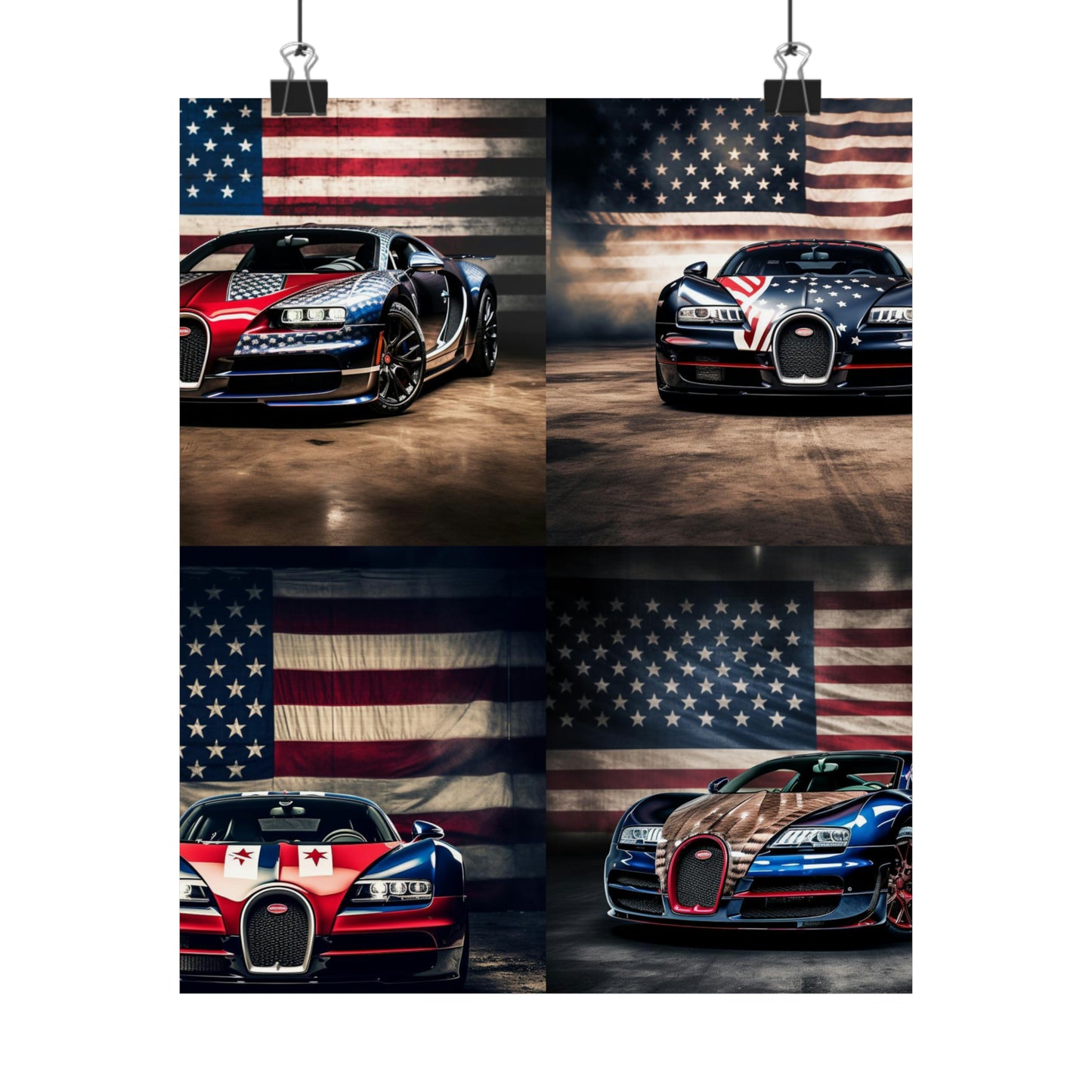 Premium Matte Vertical Posters Bugatti American Flag 5