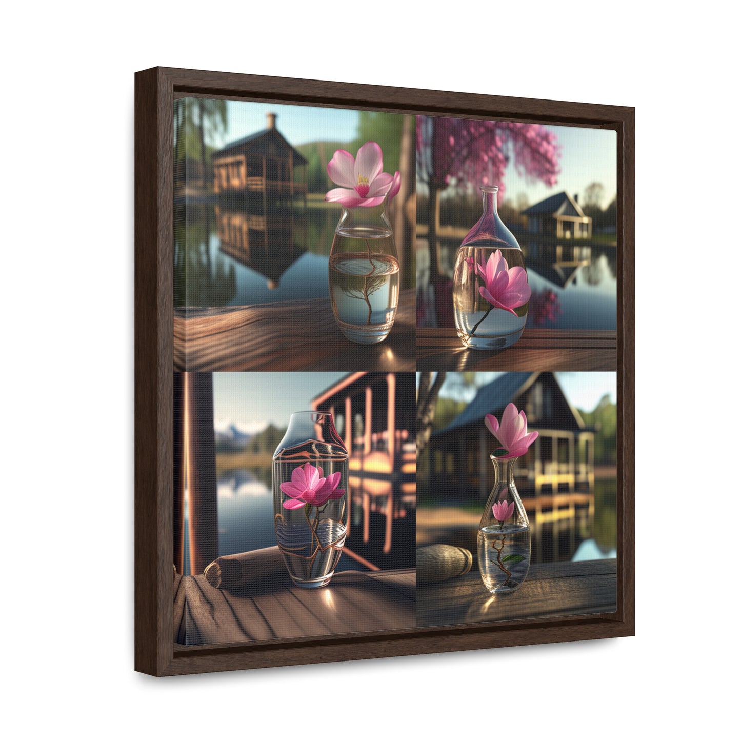 Gallery Canvas Wraps, Square Frame Magnolia in a Glass vase 5