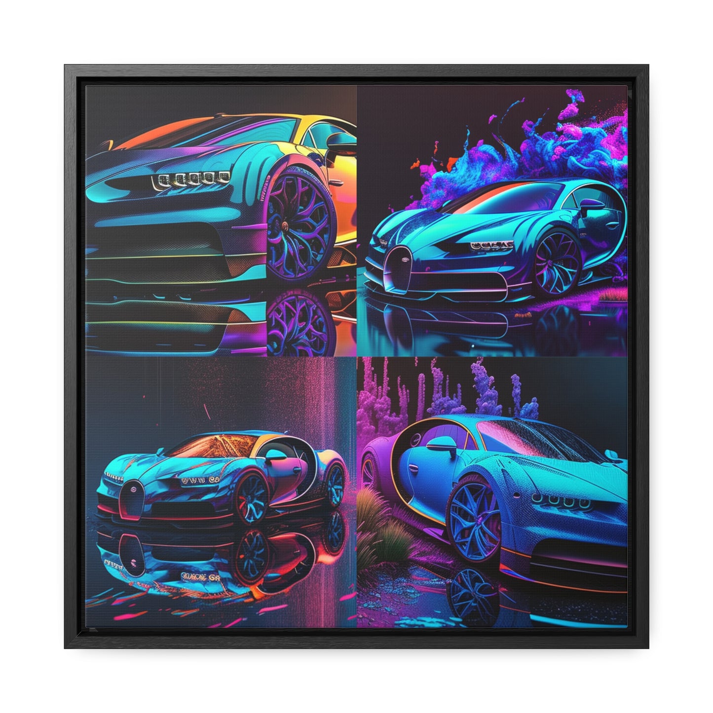 Gallery Canvas Wraps, Square Frame Bugatti Neon Chiron 5