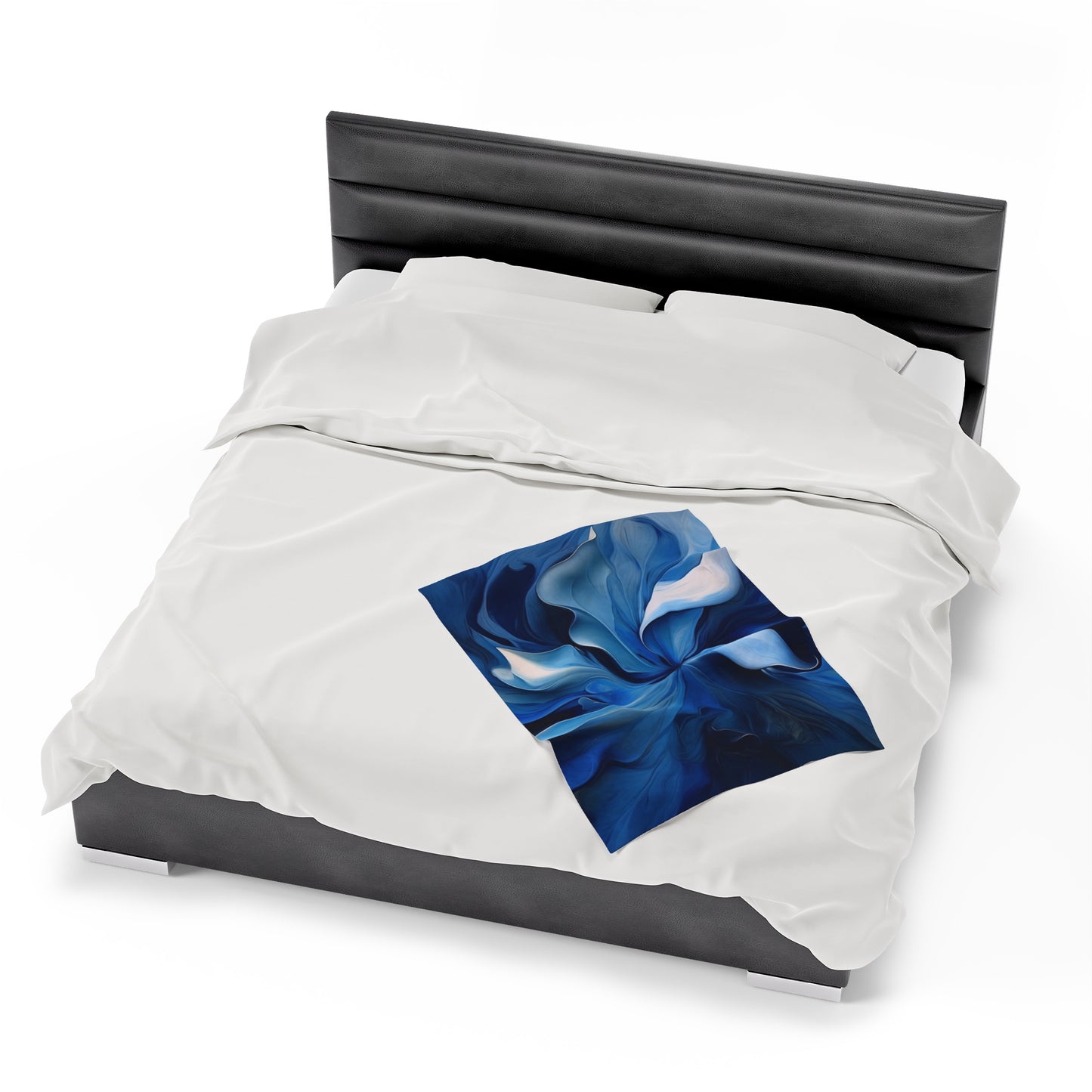 Velveteen Plush Blanket Abstract Blue Tulip 4