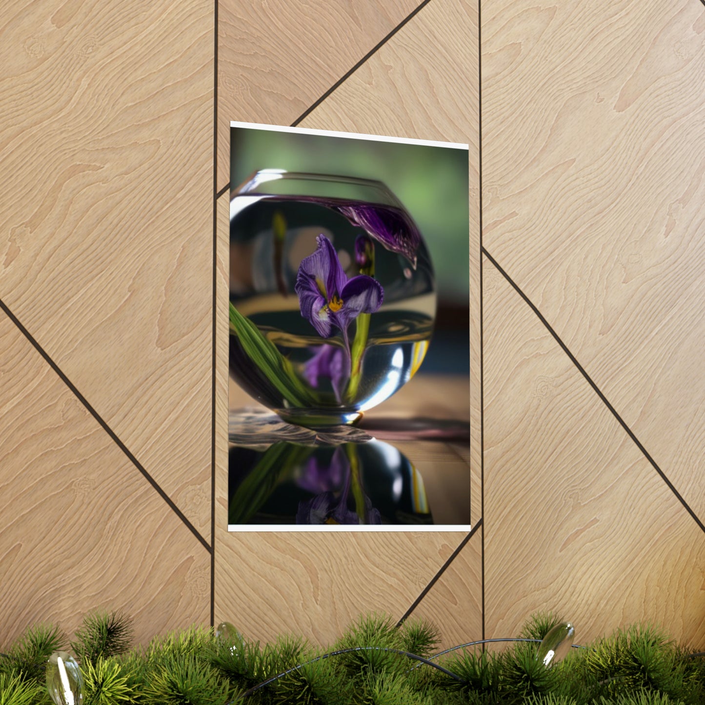 Premium Matte Vertical Posters Purple Iris in a vase 1