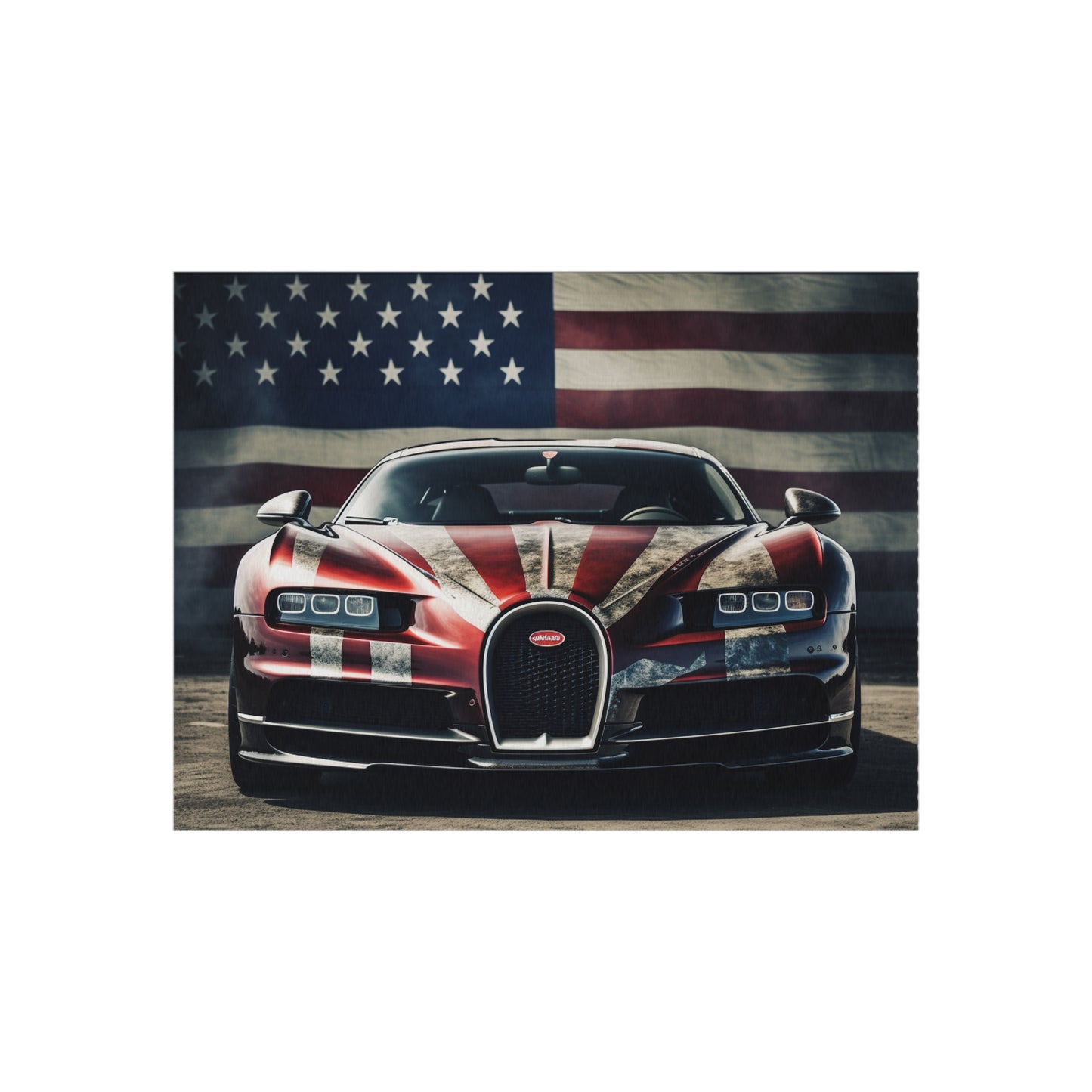 Outdoor Rug  American Flag Background Bugatti 3