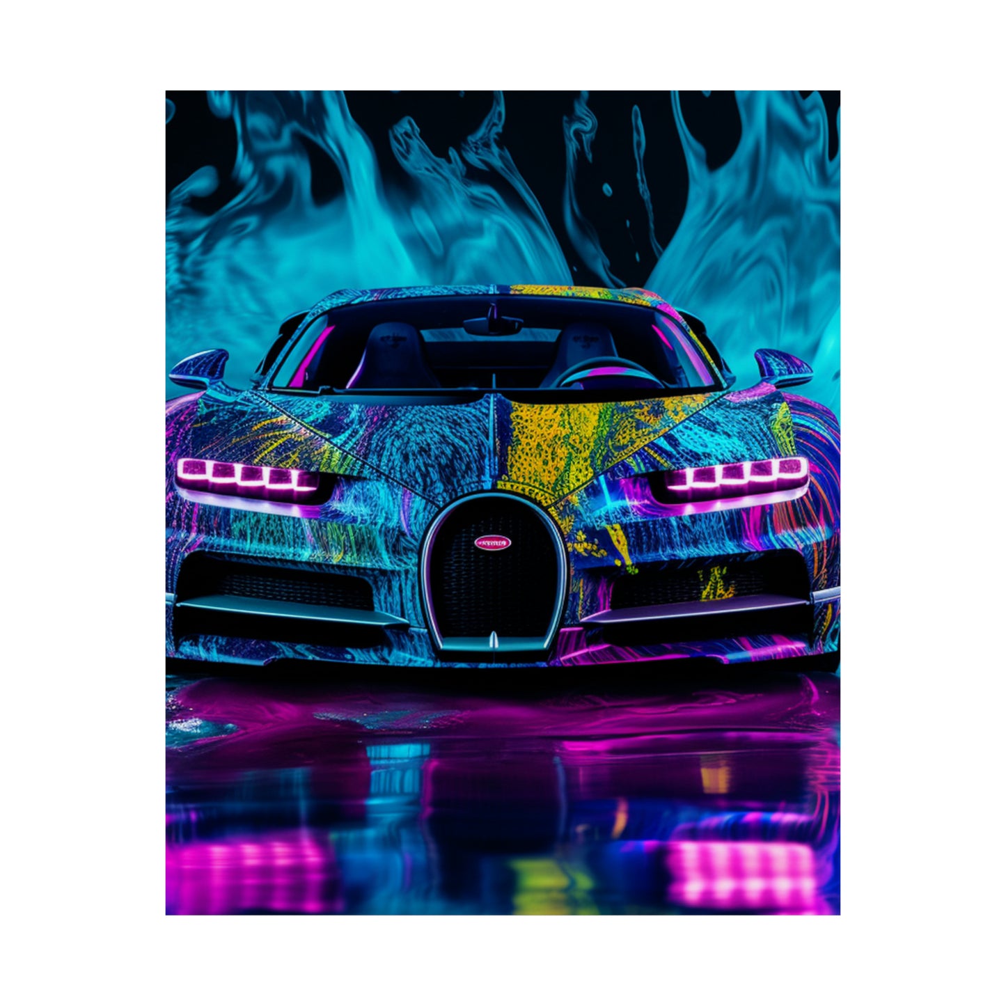 Premium Matte Vertical Posters Bugatti Water 2