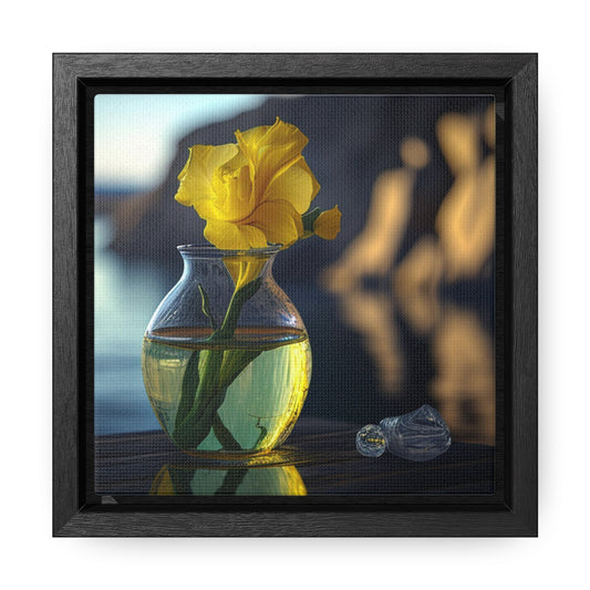 Gallery Canvas Wraps, Square Frame Yellow Gladiolus glass 3