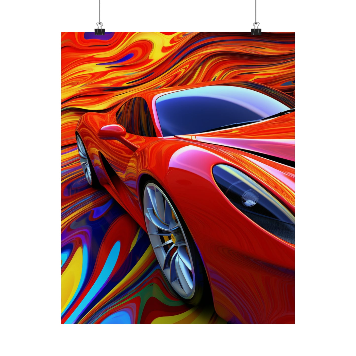 Premium Matte Vertical Posters Ferrari Water Fusion 4