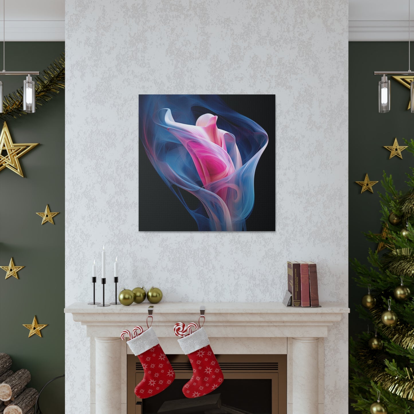 Canvas Gallery Wraps Pink & Blue Tulip Rose 3