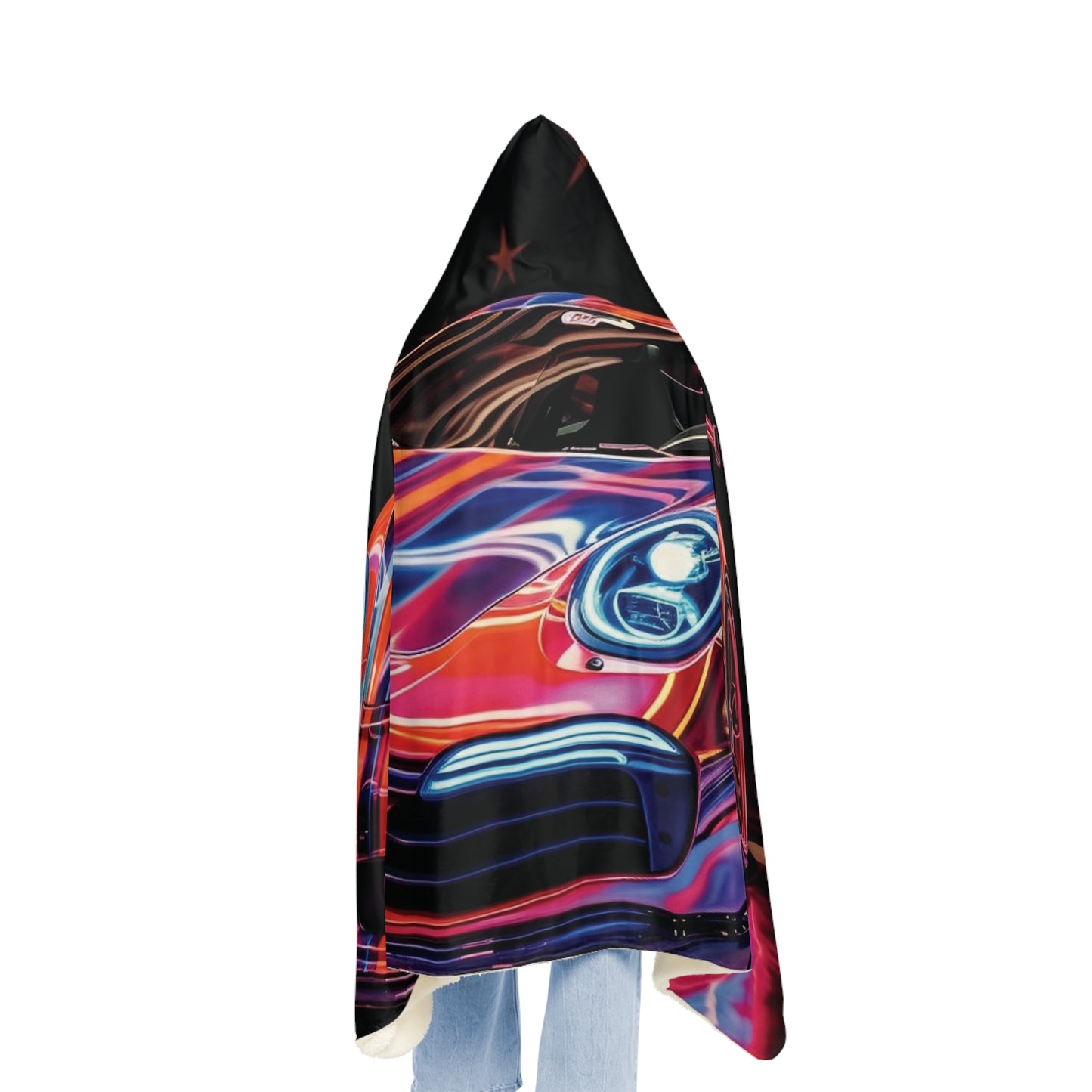 Snuggle Hooded Blanket American Flag Colored Porsche 1