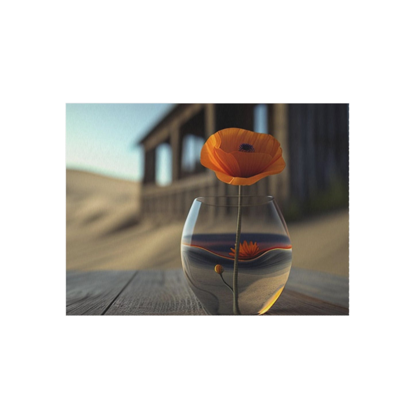 Outdoor Rug  Poppy in a Glass Vase 4