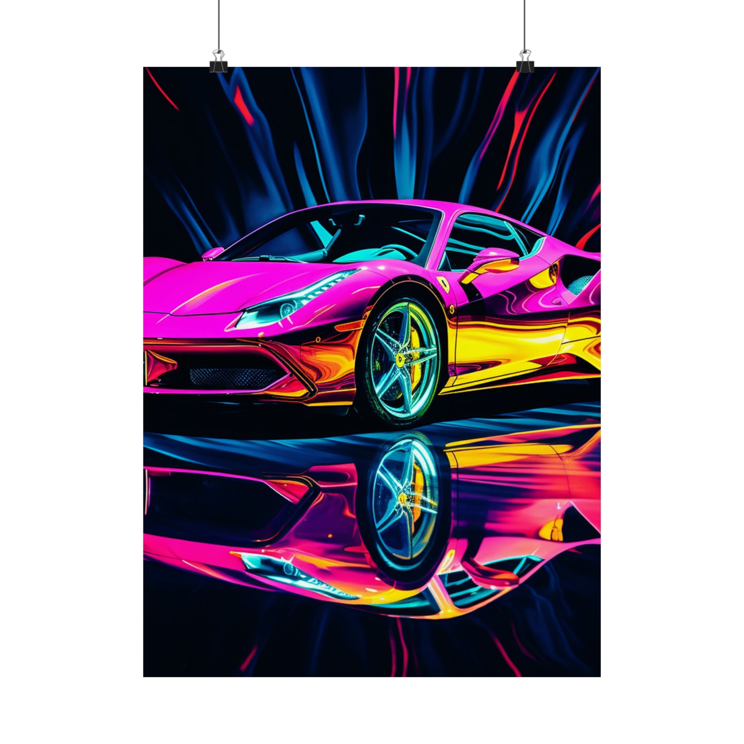 Premium Matte Vertical Posters Pink Macro Ferrari 3