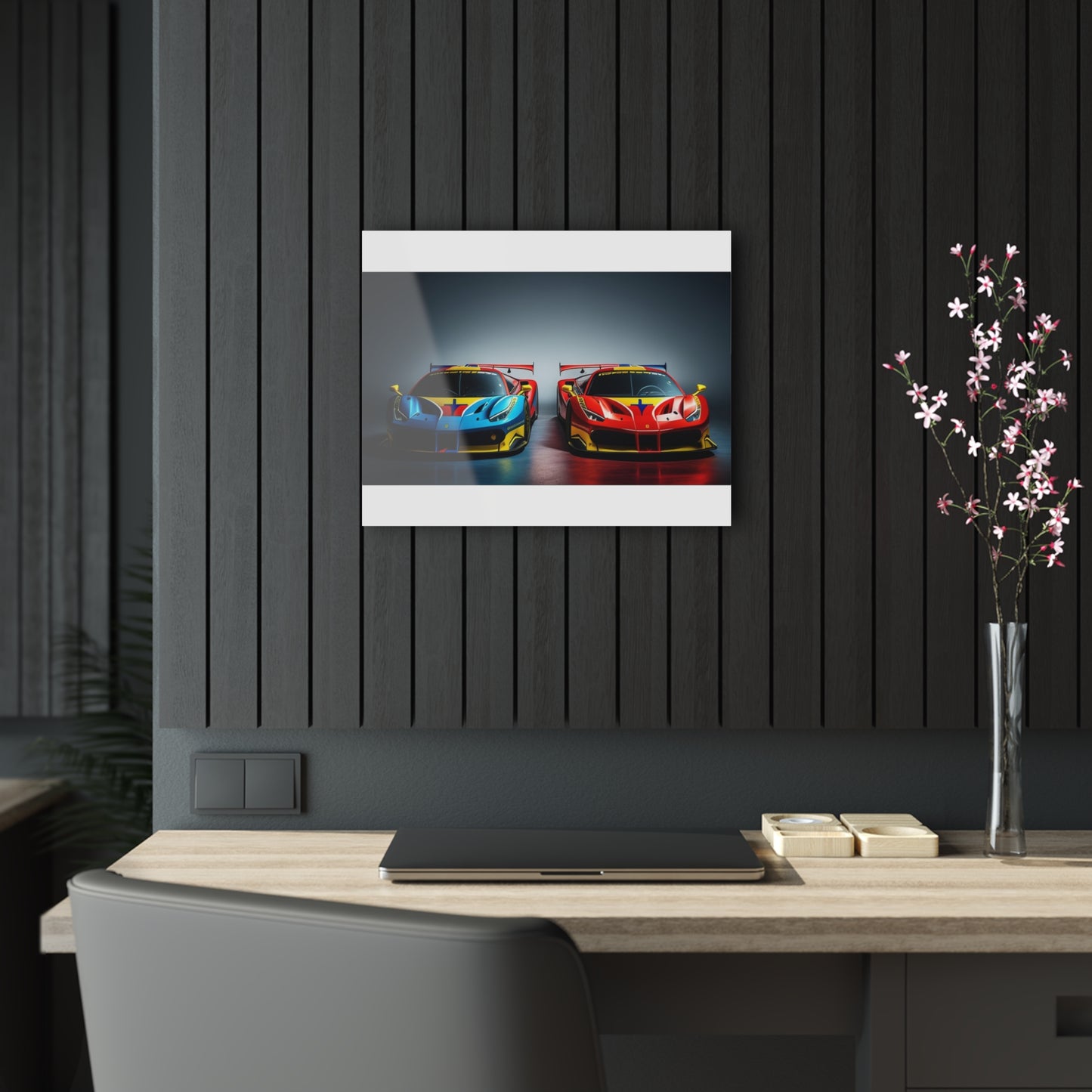 Acrylic Prints Ferrari Red Blue 2