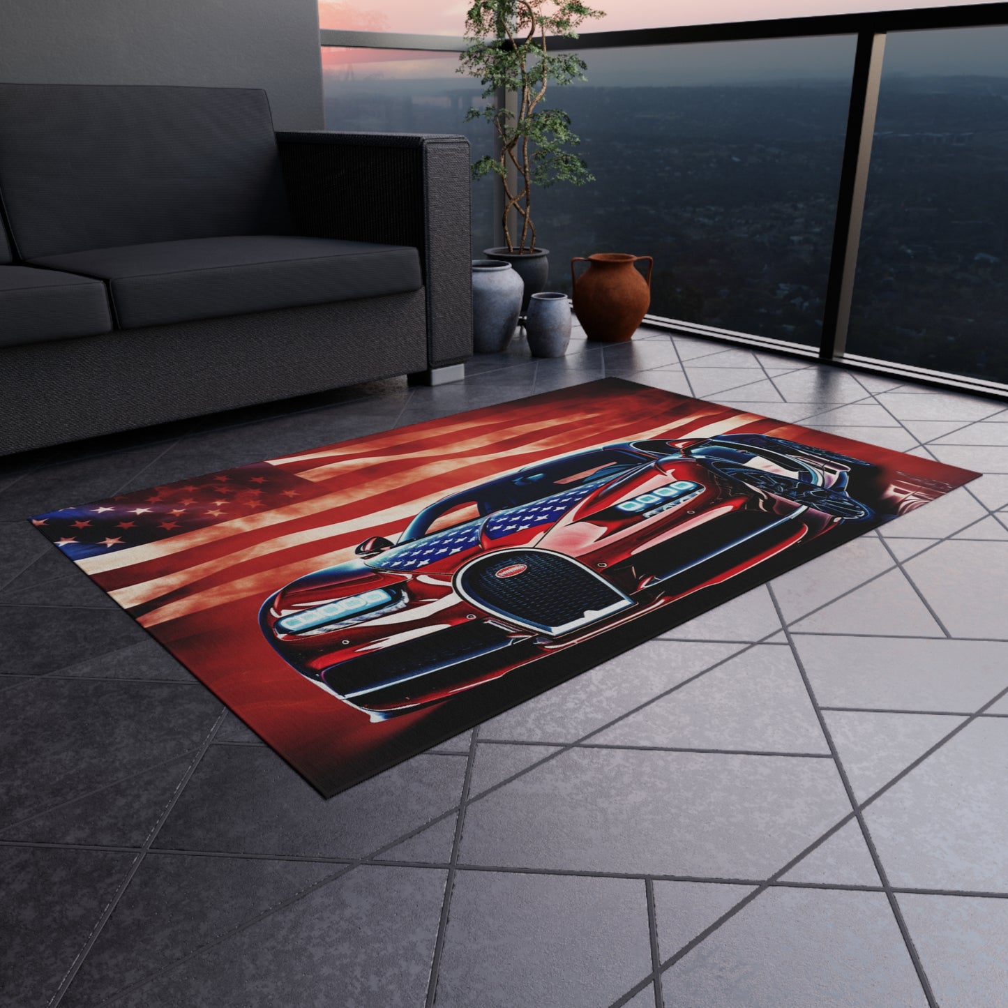 Outdoor Rug  Abstract American Flag Background Bugatti 3