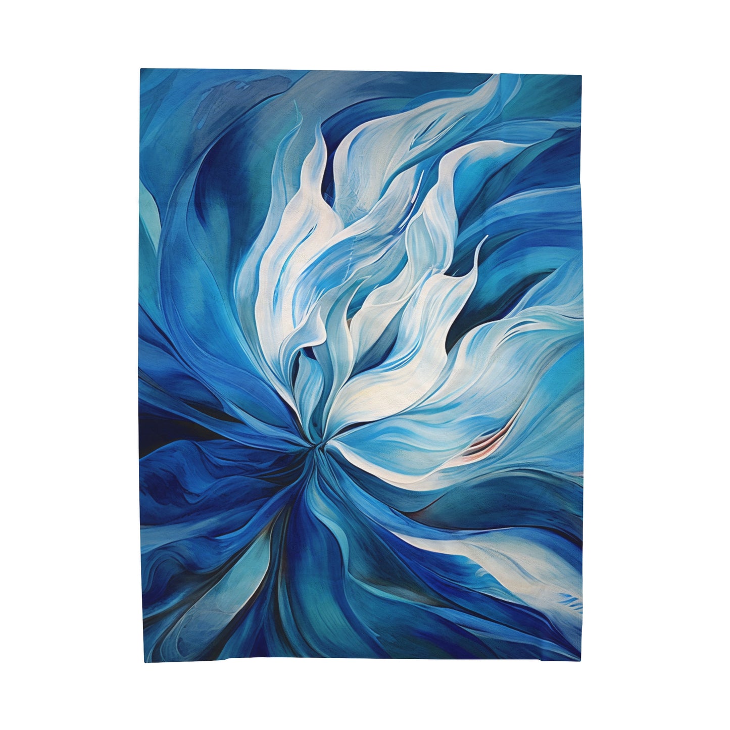 Velveteen Plush Blanket Blue Tluip Abstract 1