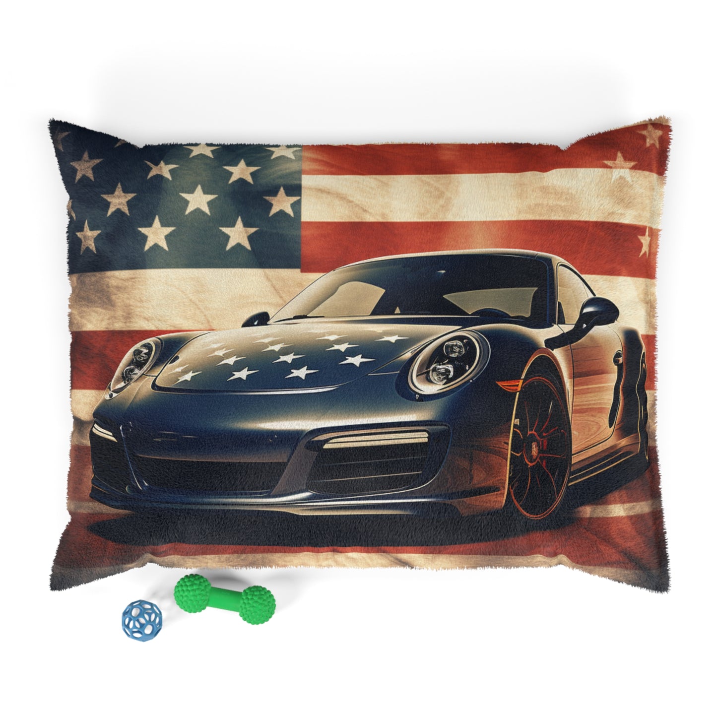 Pet Bed Abstract American Flag Background Porsche 3